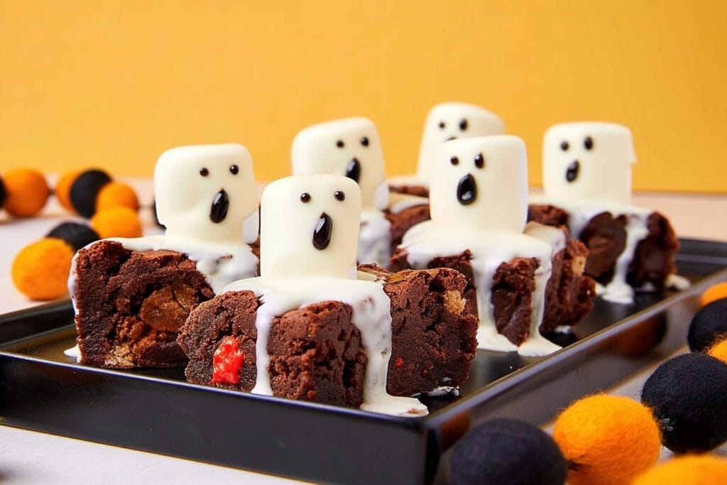 Ghost Marshmallow Brownies halloween treats