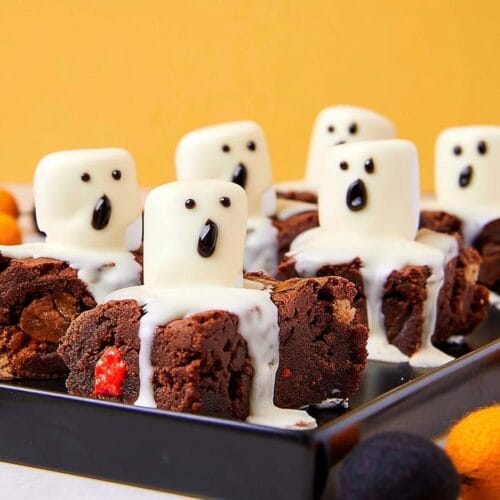 Ghost Marshmallow Brownies halloween treats