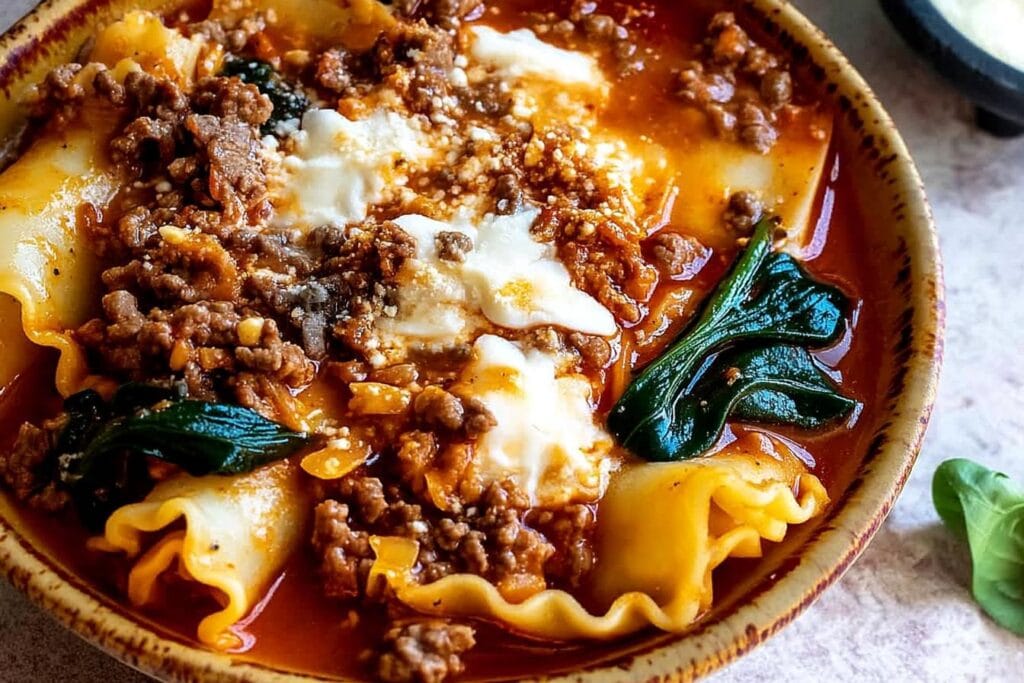 One Pot Lasagna Soup