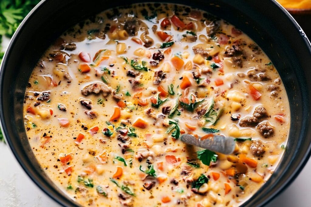 Creamy Parmesan Italian Sausage Soup