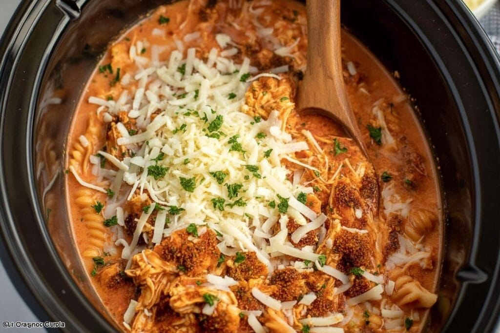 Crockpot Chicken Parmesan Soup