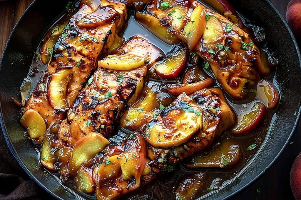 Bourbon Peach Roasted Salmon