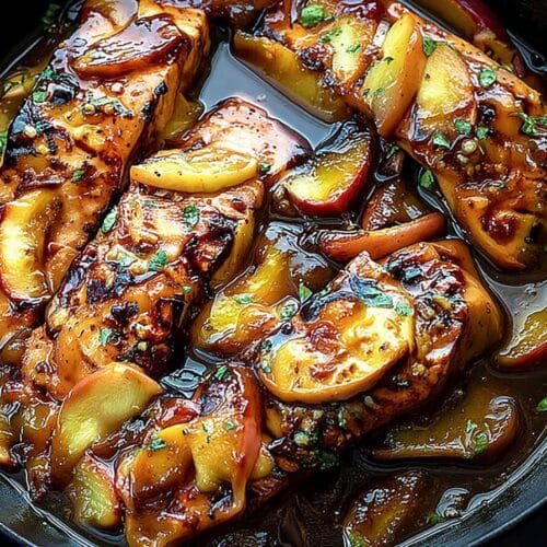 Bourbon Peach Roasted Salmon