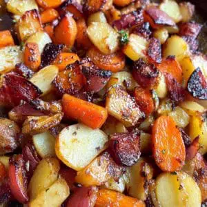 Maple Dijon Roasted Carrots and Apples