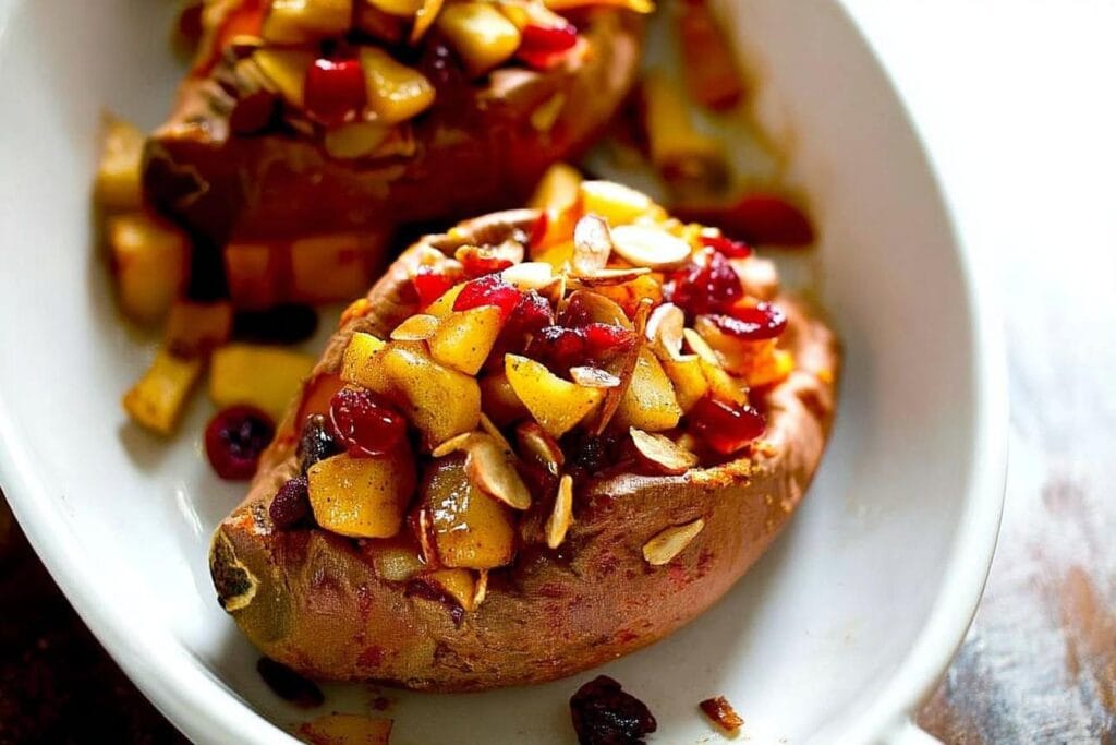 Cranberry Apple Twice-Baked Sweet Potatoes
