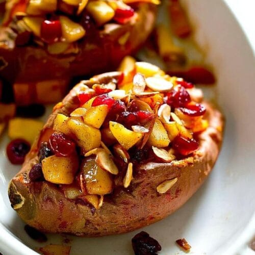 Cranberry Apple Twice-Baked Sweet Potatoes
