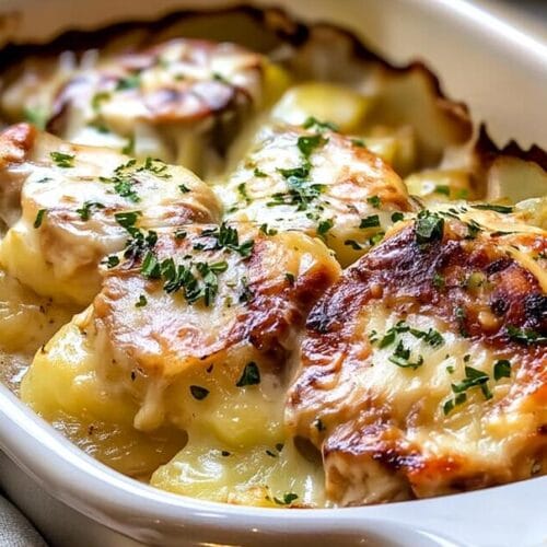 Smothered Pork Chop and Scalloped Potato Casserole
