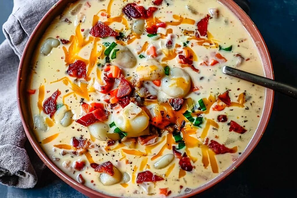 Bacon Cheddar Gnocchi Soup