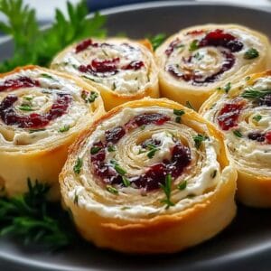 Cranberry Feta Pinwheels with Cream Cheese