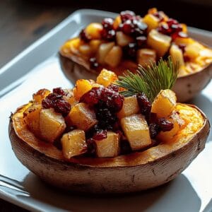 Cranberry Apple Twice-Baked Sweet Potatoes