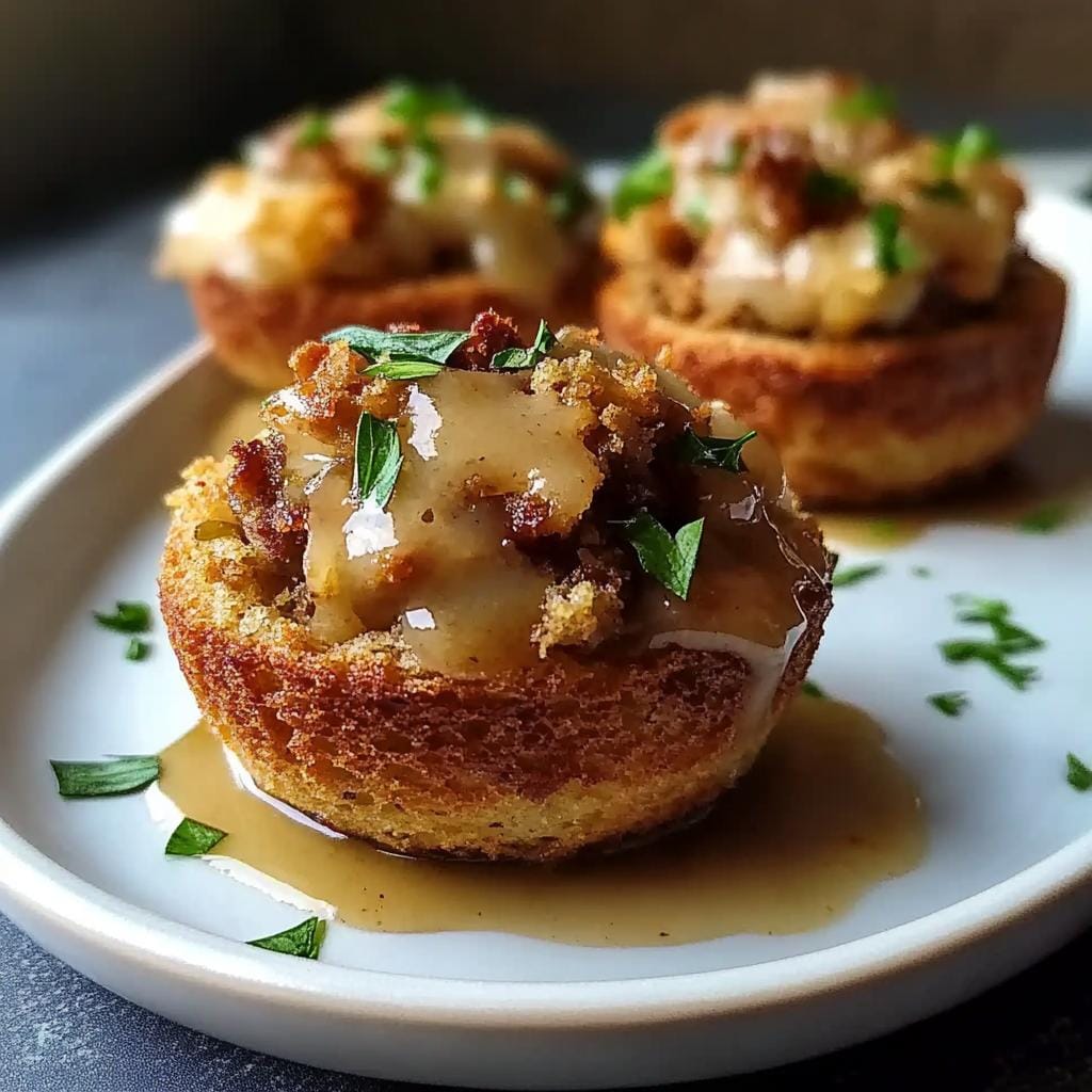 Gravy-Stuffed Stuffing Muffins