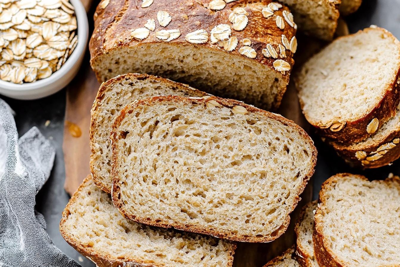 No-Knead Honey Oat Bread