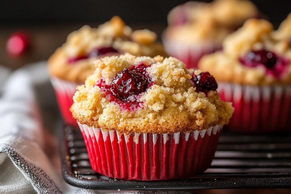 Leftover Cranberry Sauce Coffee Cake Muffins