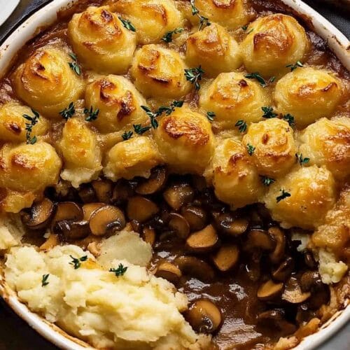 Chicken Mushroom Pie with Duchess Potato