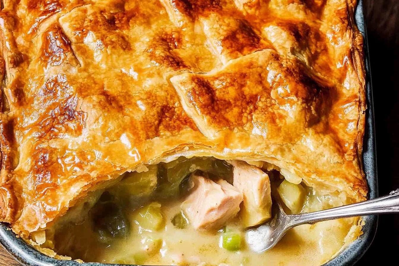 Chicken and leek pie