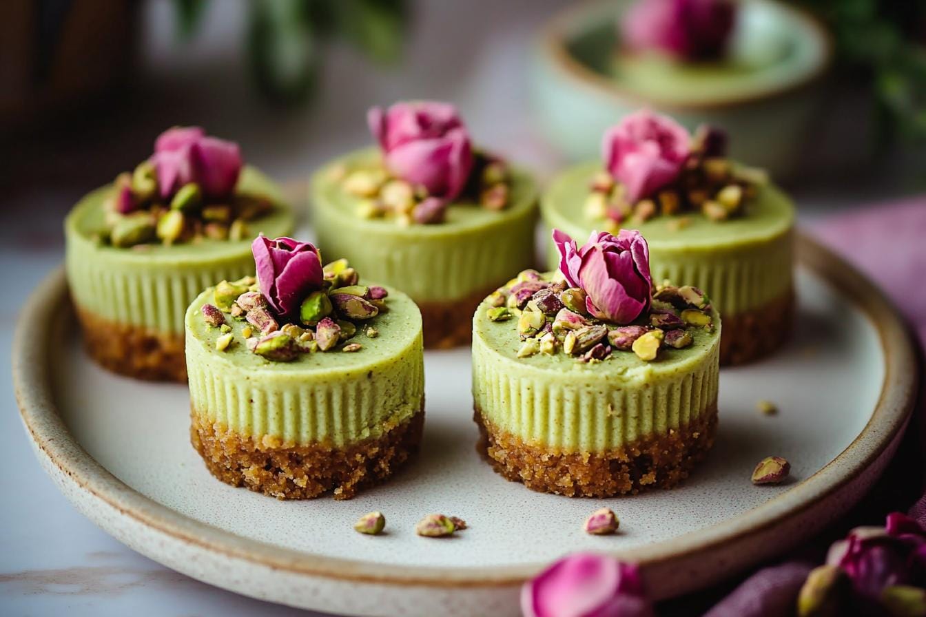 Mini Pistachio Cheesecake