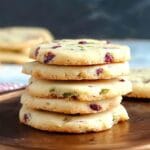 Cranberry Pistachio Shortbread Cookies