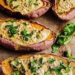 Baked Japanese Sweet Potatoes with Miso Tahini Butter