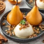 Vanilla Bourbon Poached Pears
