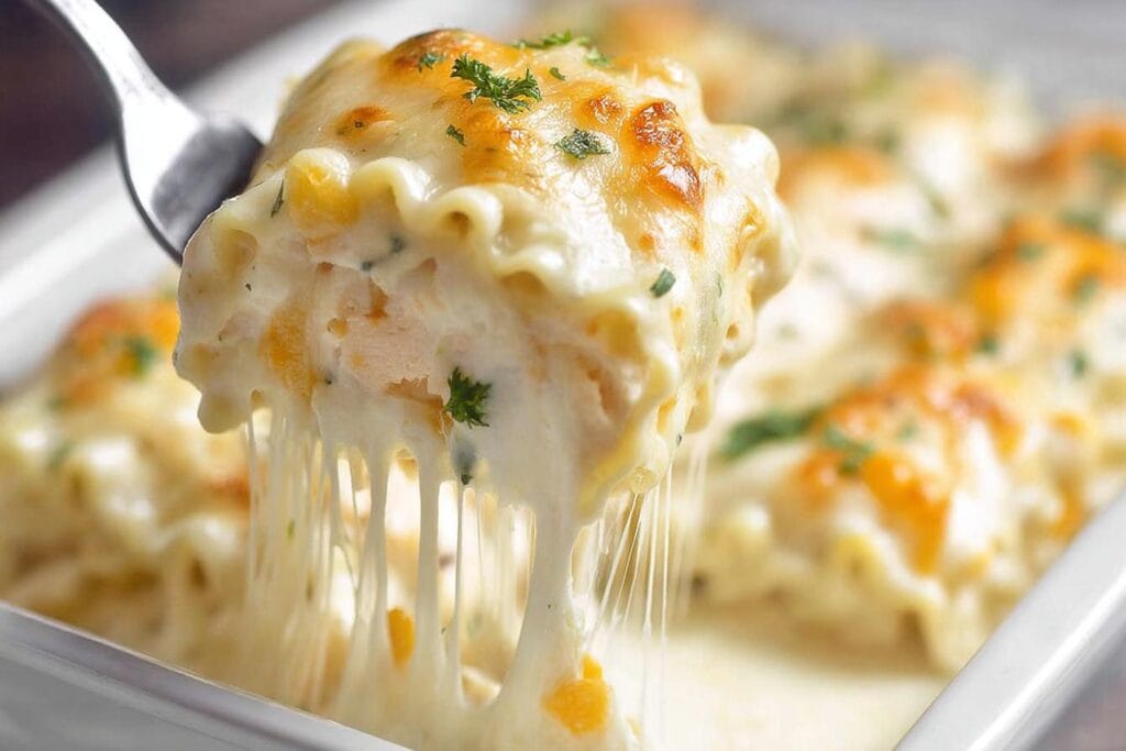 Chicken Alfredo Lasagna Roll Ups