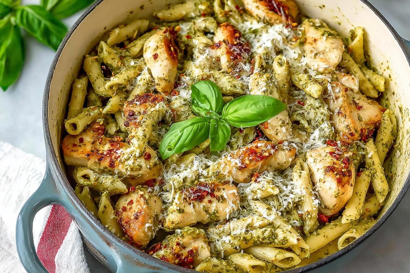 Creamy Chicken Pesto Pasta