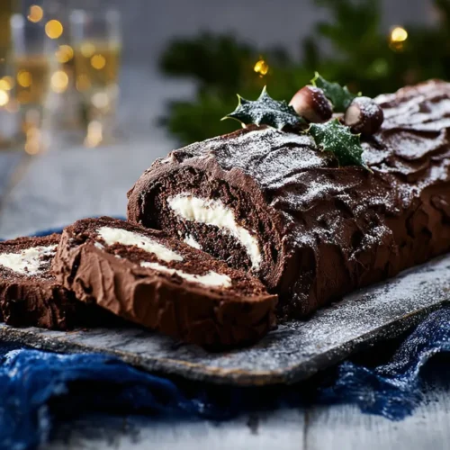 Chocolate and chestnut Christmas log
