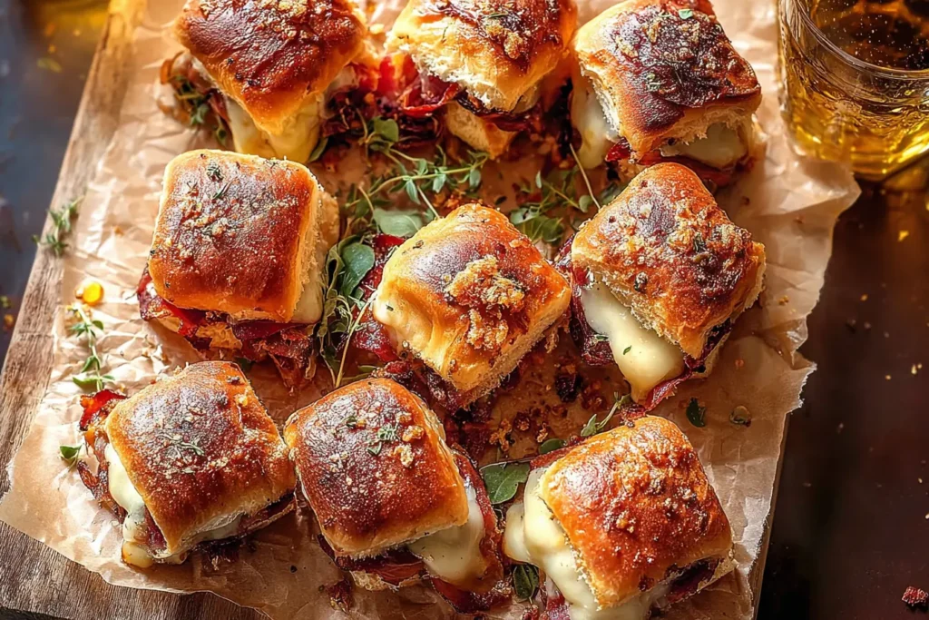 Crispy Prosciutto and Cheese Sliders