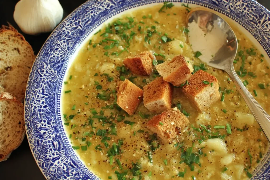 Czech Garlic Soup aka Hangover Soup