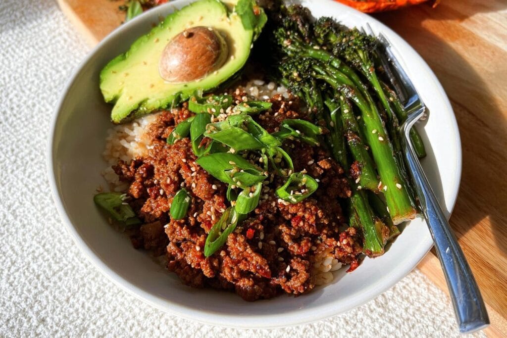 Gochujang Beef and Broccolini Bowls