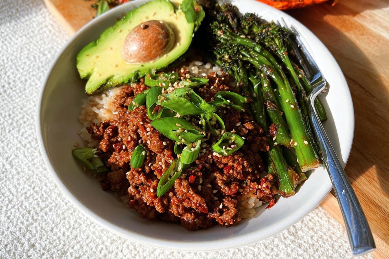 Gochujang Beef and Broccolini Bowls