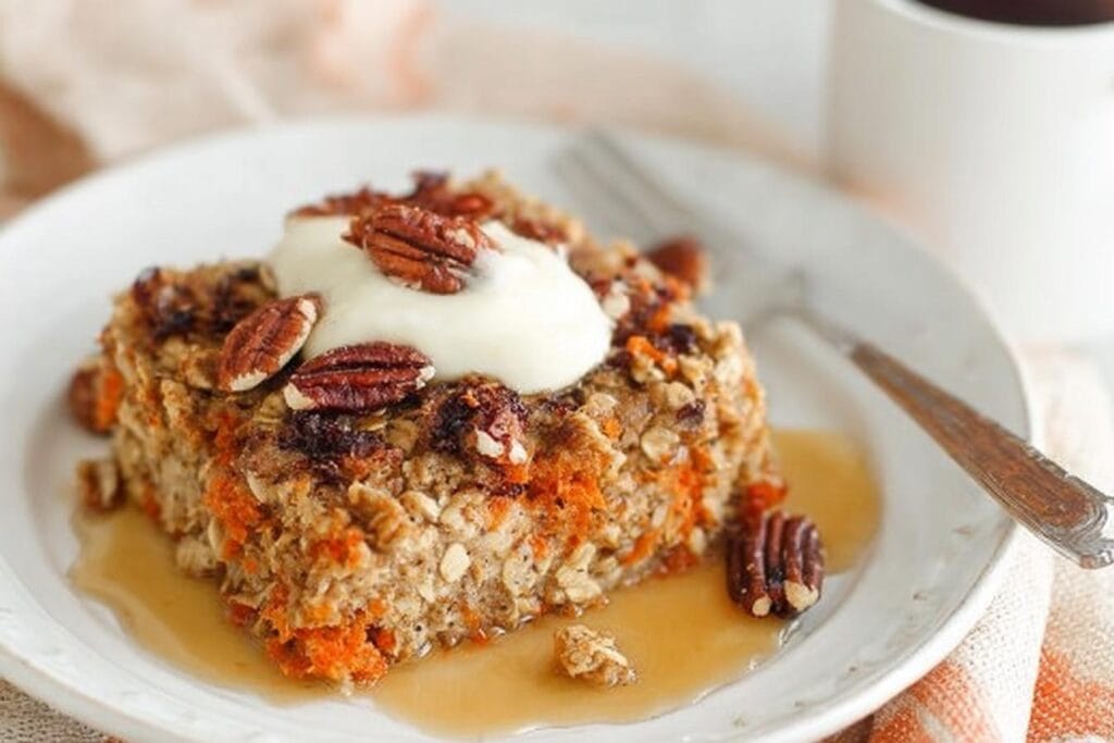 Healthy Carrot Cake Baked Oatmeal