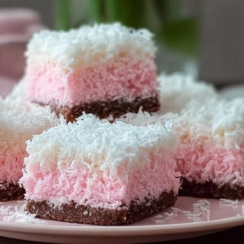 Pink Coconut Snowball Cake Bars