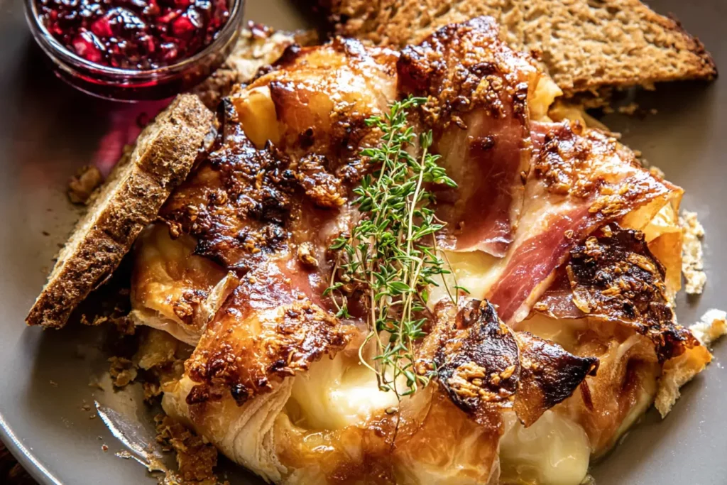 Prosciutto Wrapped Baked Brie in Pastry