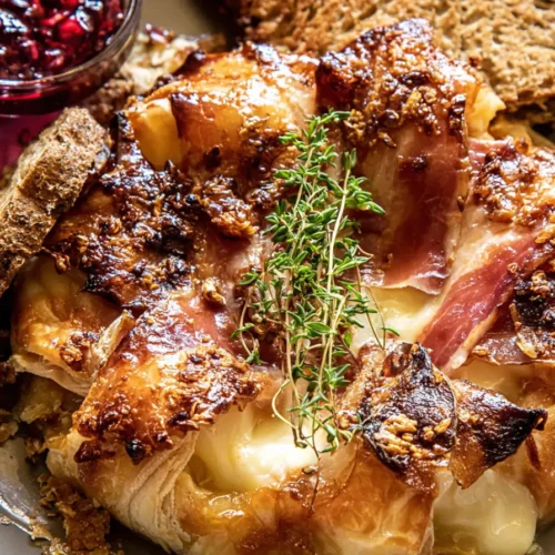 Prosciutto Wrapped Baked Brie in Pastry