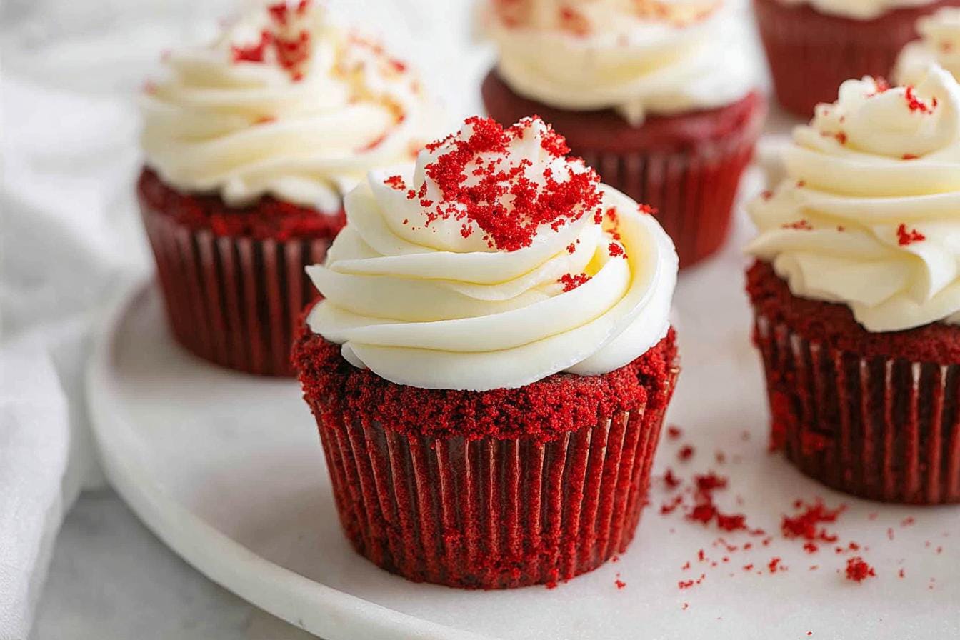 Red Velvet Cupcakes with Cream Cheese Frosting