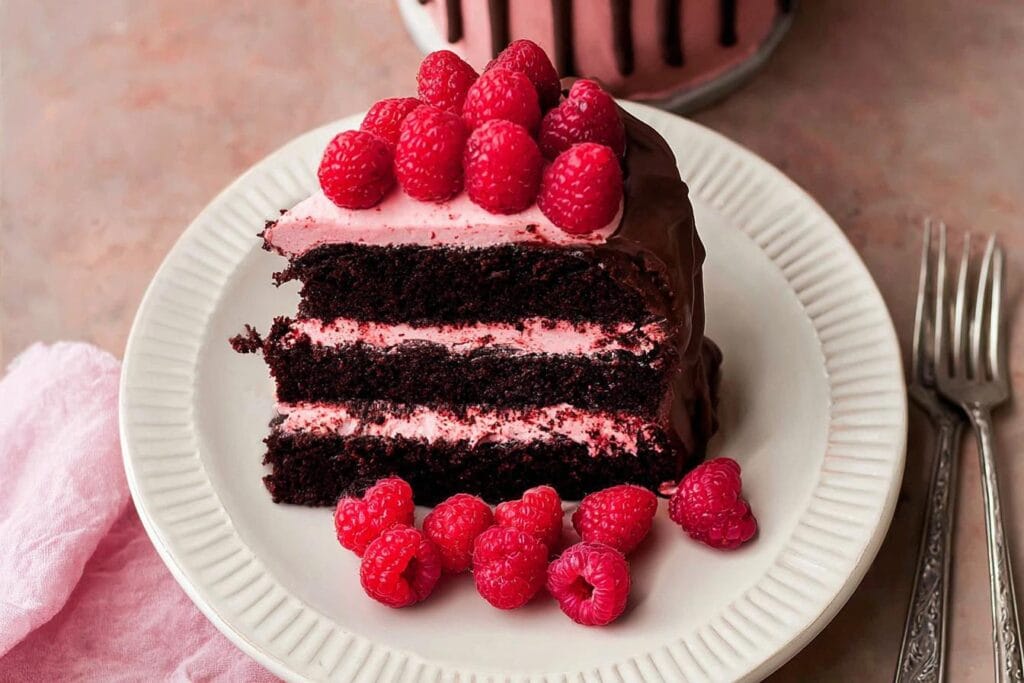 Valentines Day Chocolate Raspberry Cake