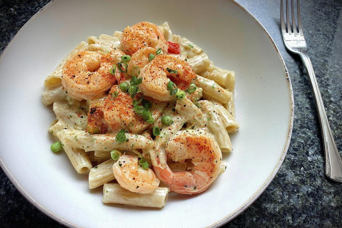 Valentines Day Creamy Garlic Shrimp Pasta