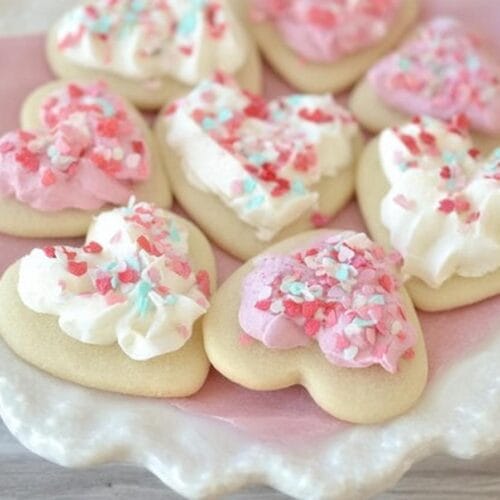 Valentines Day Heart Shaped Sugar Cookies
