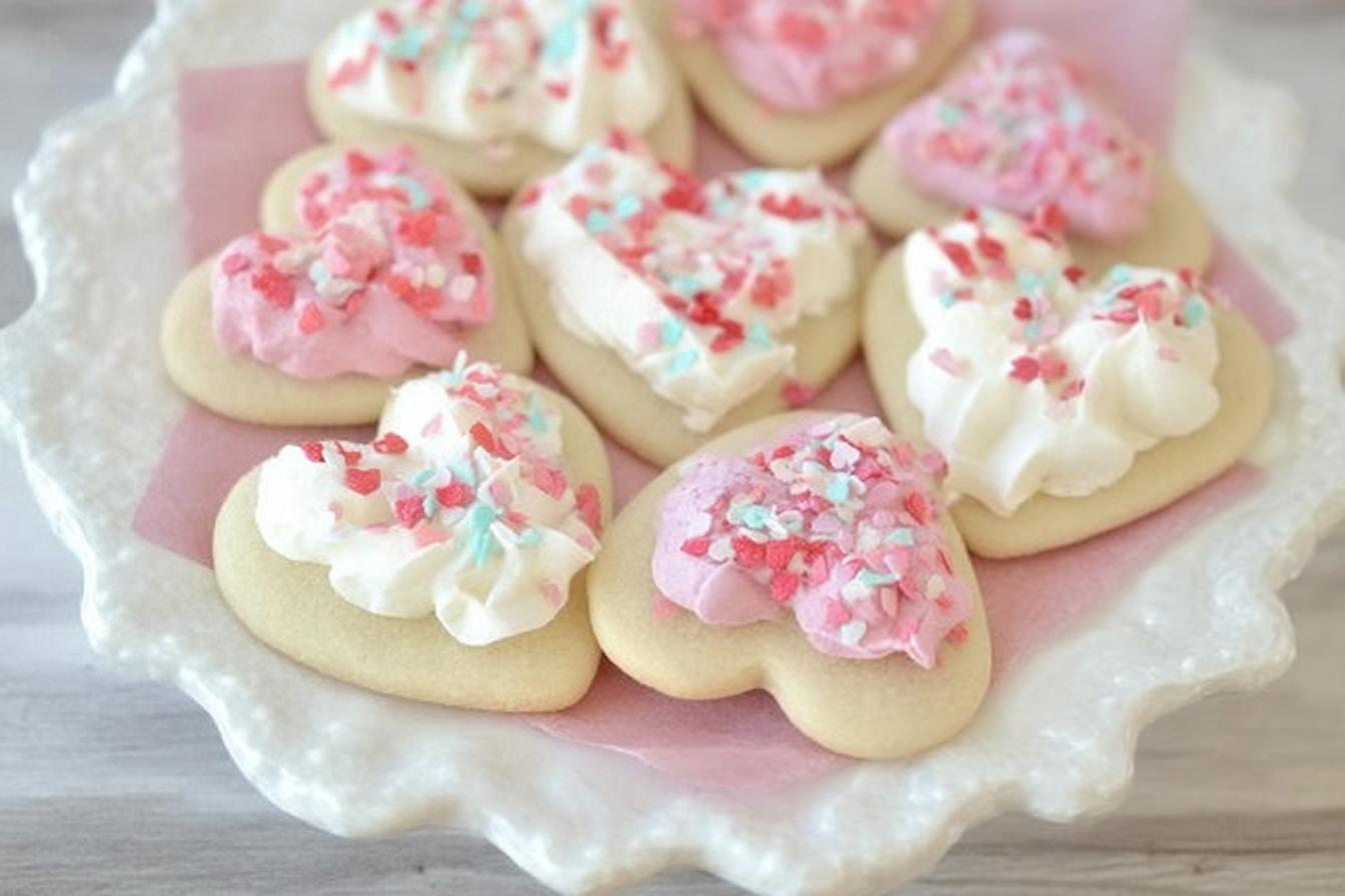 Valentines Day Heart Shaped Sugar Cookies