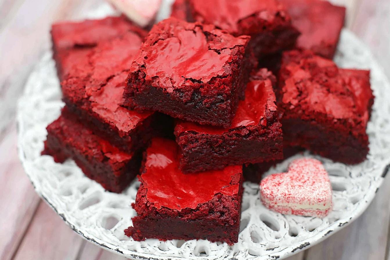 Valentines Day Red Velvet Brownies