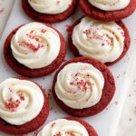 Valentines Day Red Velvet Cookies with Cream Cheese Frosting