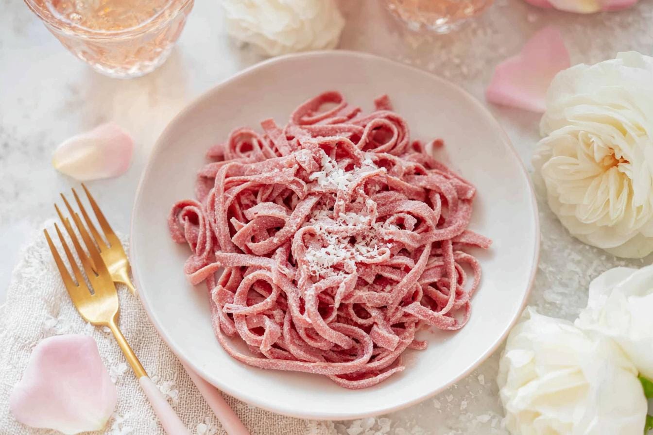 Valentines Day Vegan Pink Pasta