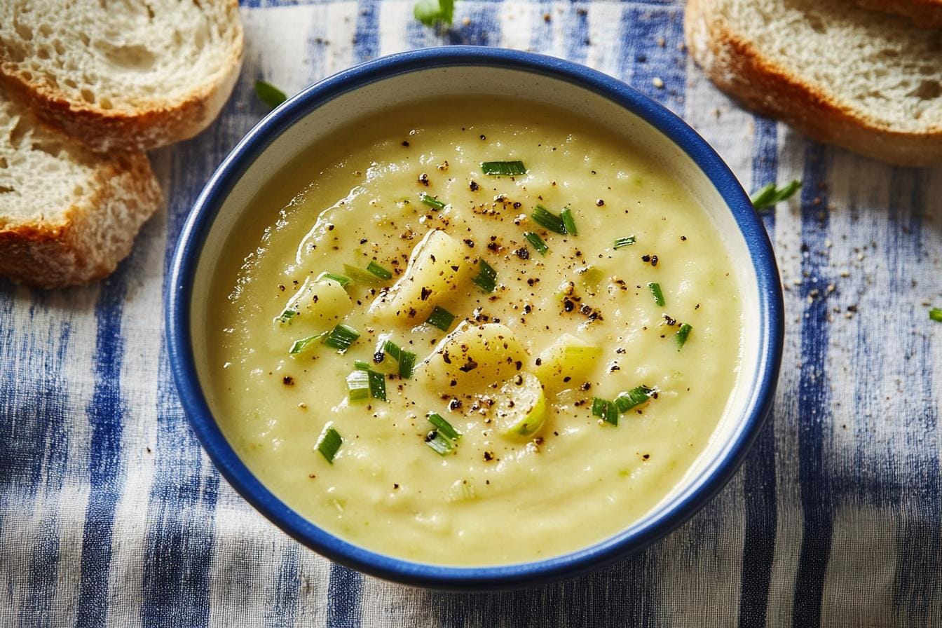 Slow cooker leek and potato soup