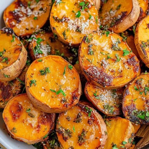 Parmesan Herb Air Fryer Sweet Potatoes