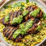 Peruvian Chicken & Rice with Green Sauce