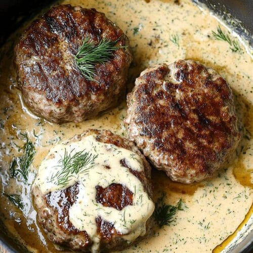 Hamburger Steaks in Creamy Dill Sauce
