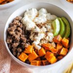 Cottage Cheese Sweet Potato Beef Bowl
