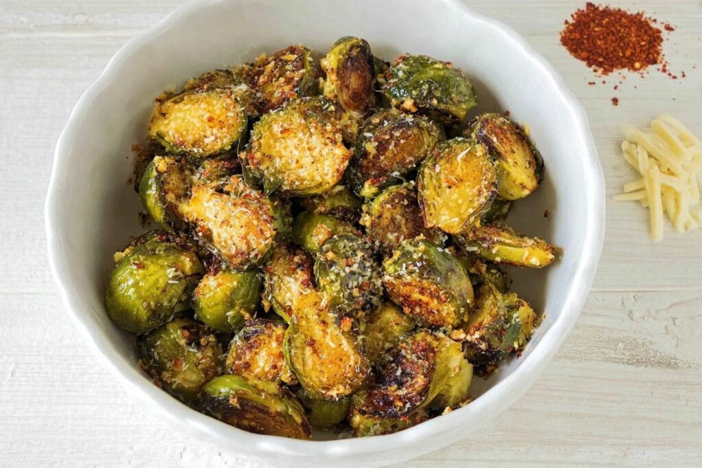 Crispy Roasted Garlic Butter Brussel Sprouts