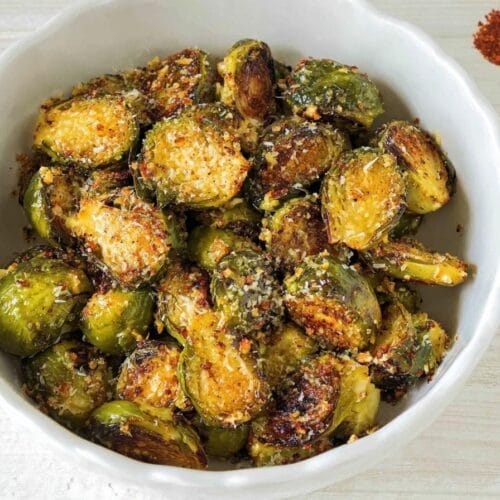 Crispy Roasted Garlic Butter Brussel Sprouts