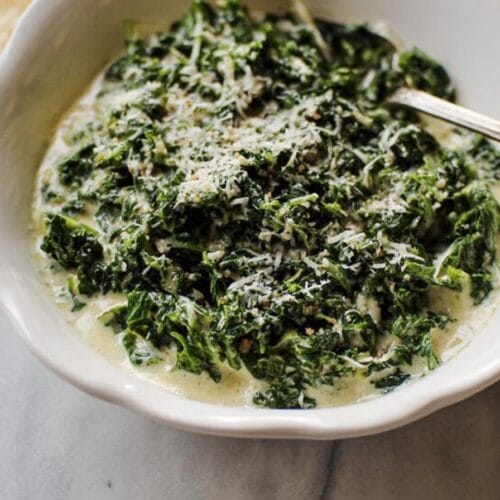 Garlic Parmesan Creamed Kale